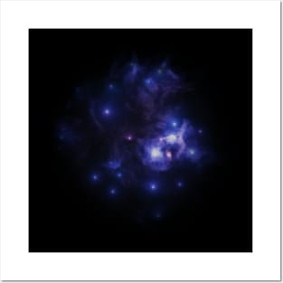 Blue nebula cloud galaxy Posters and Art